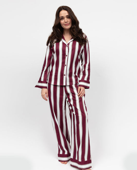 Yasmin Ox Blood Stripe PJ Set 5083/5084