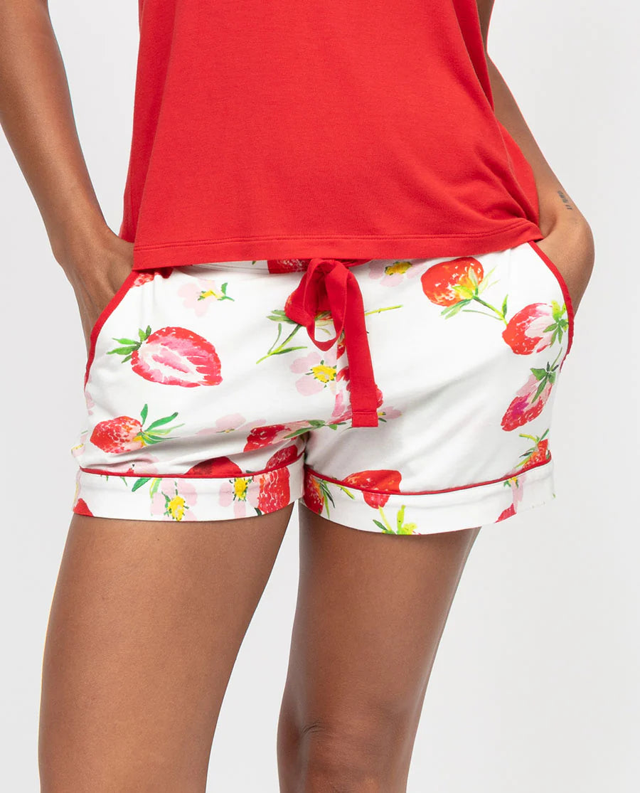Pippa Strawberry Print Pyjama Shorts 5341