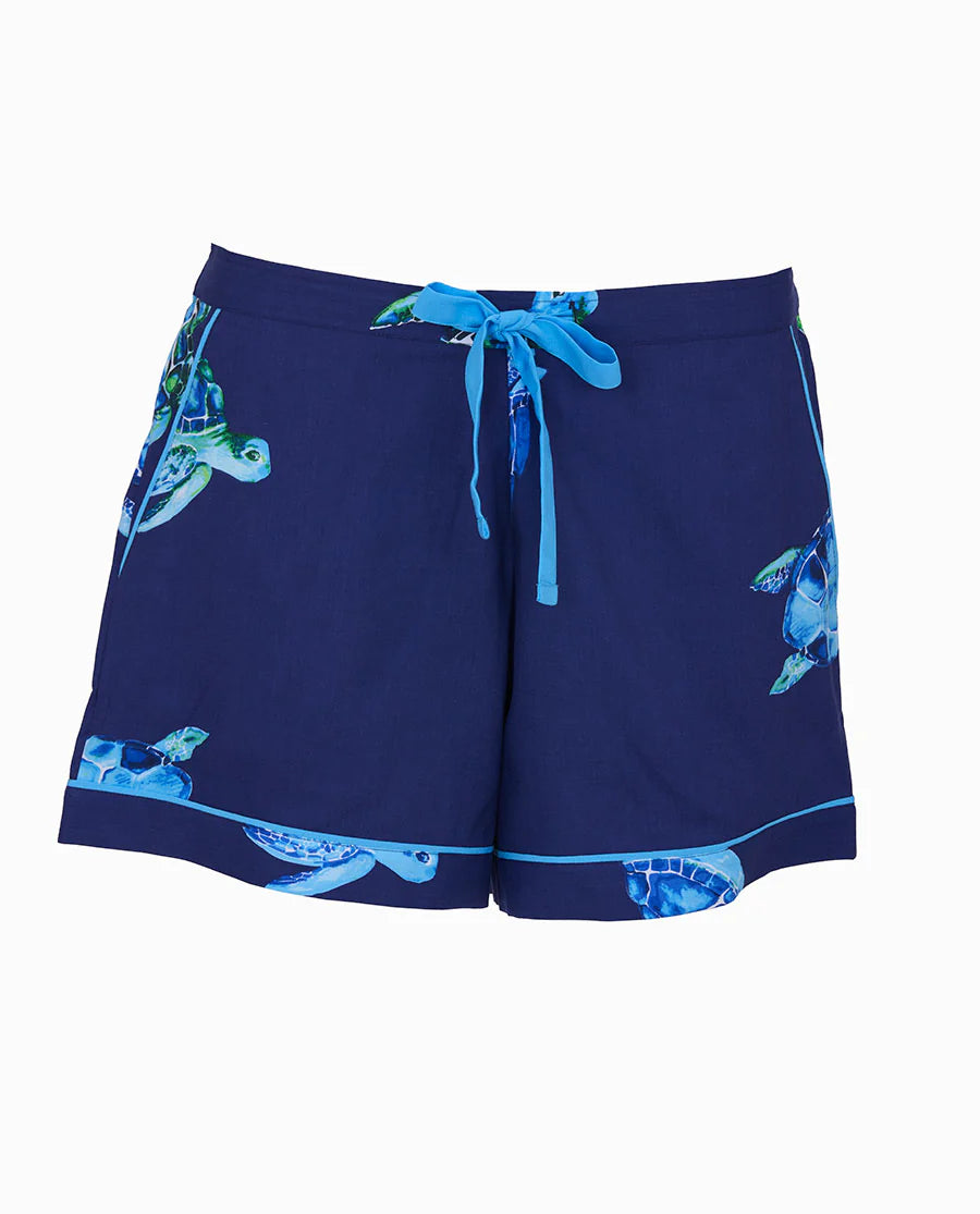 Ashley Navy Turtle Pyjama Shorts 5373