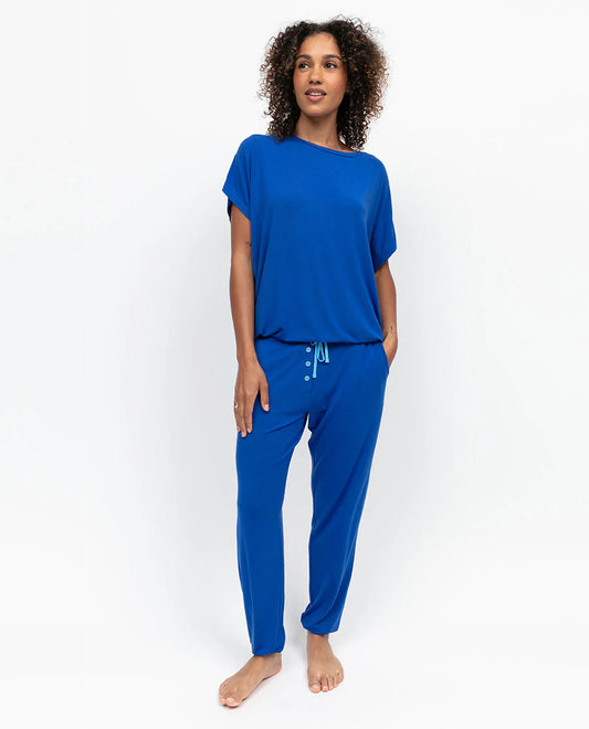 Ashley Dark Blue Knit Slouch Pjyama Set 5382/5479