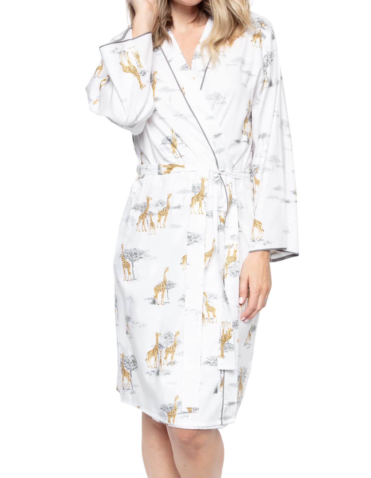 Carly Giraffe Print Short Robe