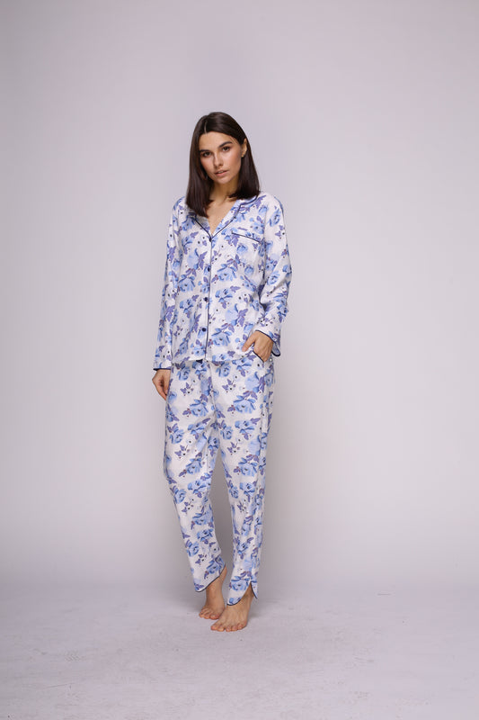 Ophelia Blue Floral Pyjama Set