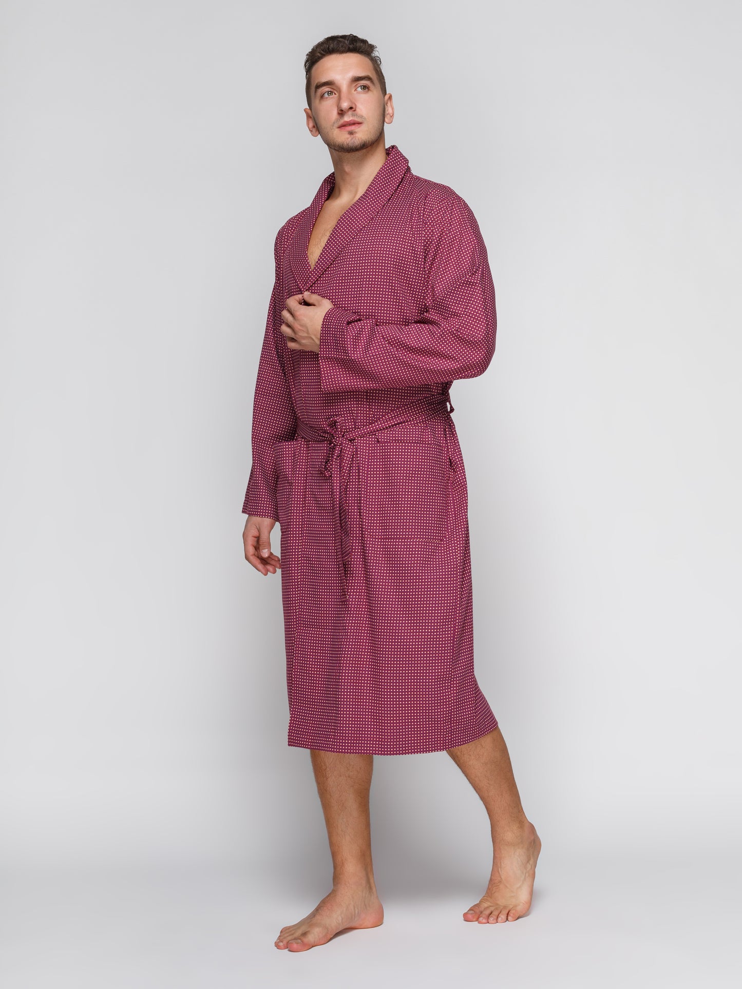 Austin Men's Burg Dot Long Robe