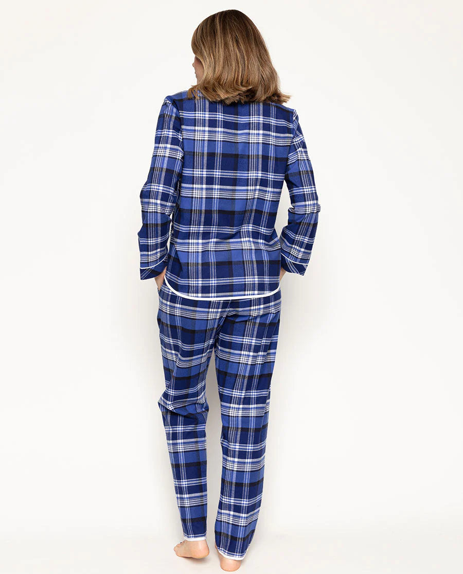 Riley Navy Check Flannel Pyjama Set