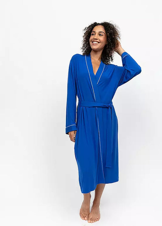 Ashley Dark Blue Short Robe 5388