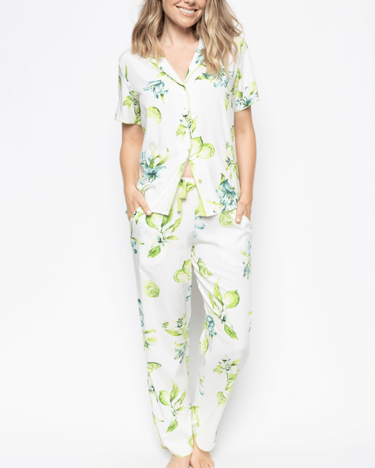 Gina Lime Print Pyjama Set