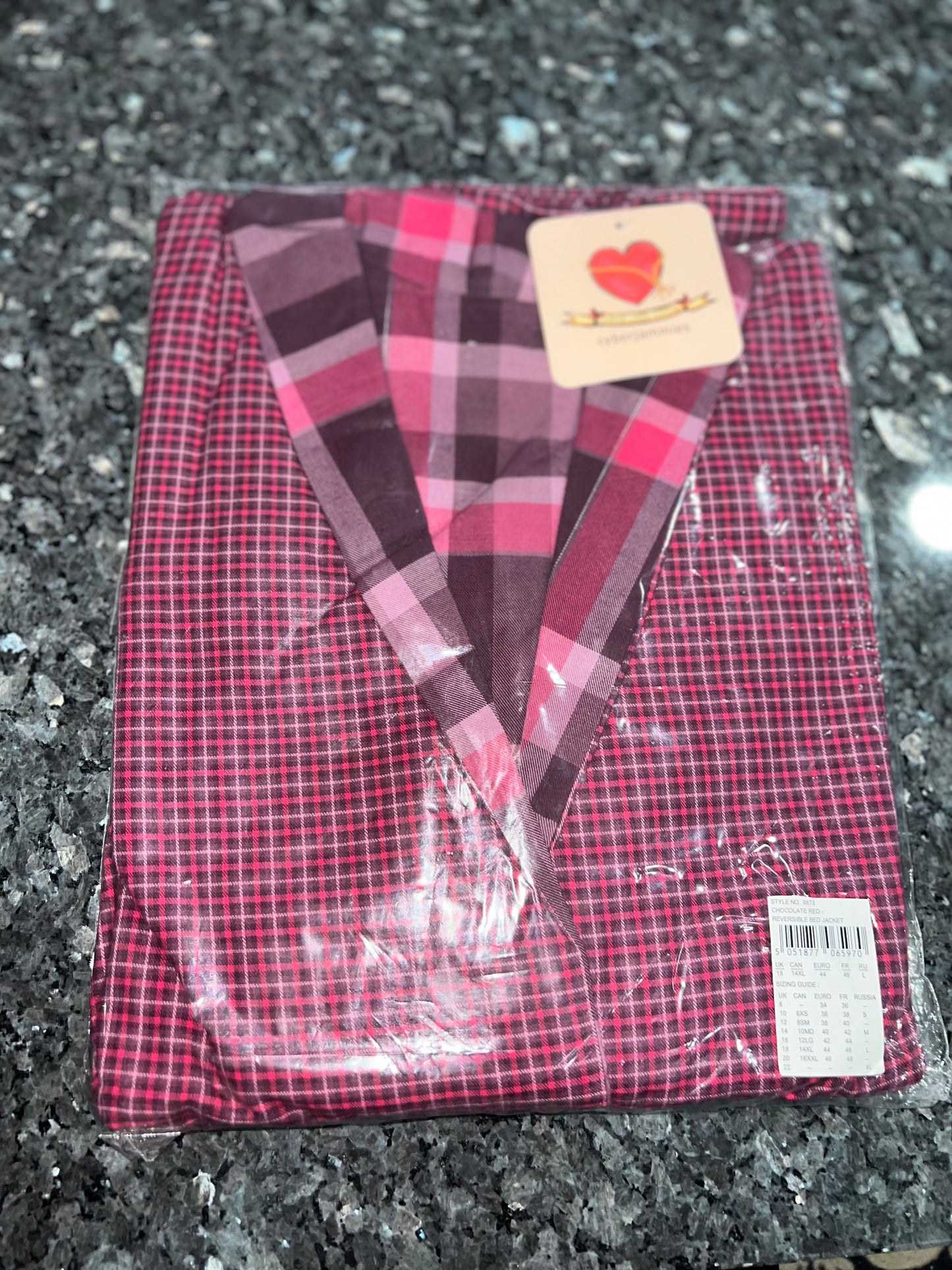 Chocolate Red Flannel Bed Jacket