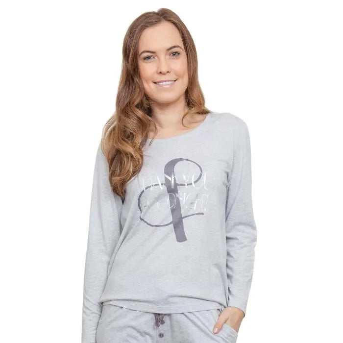 Erica Grey Knit Pyjama Top