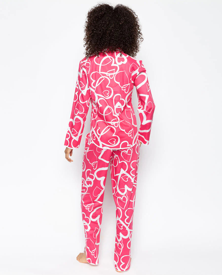 Mallory Pink Heart Pyjama Set