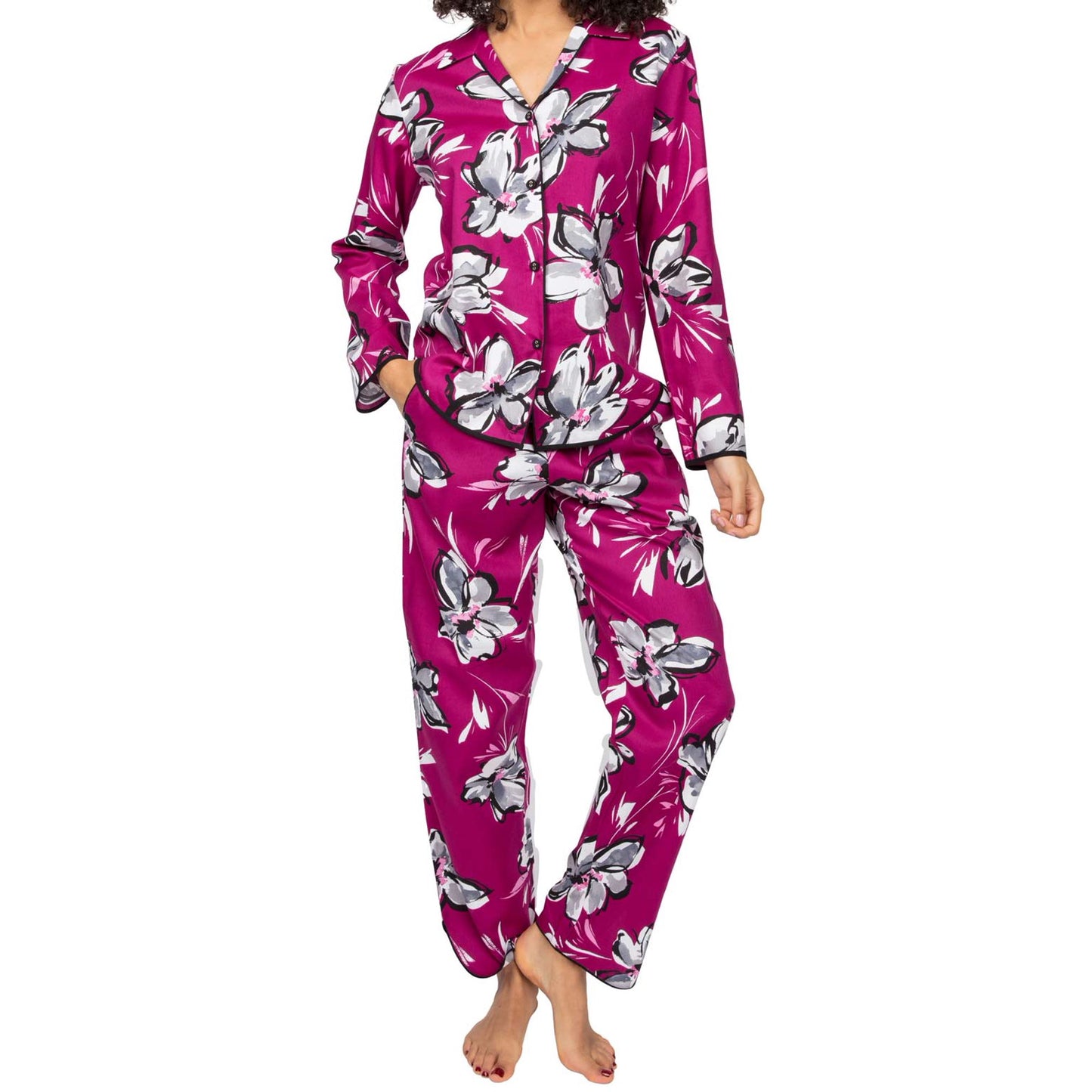 Natasha Pink Floral Pyjama Set