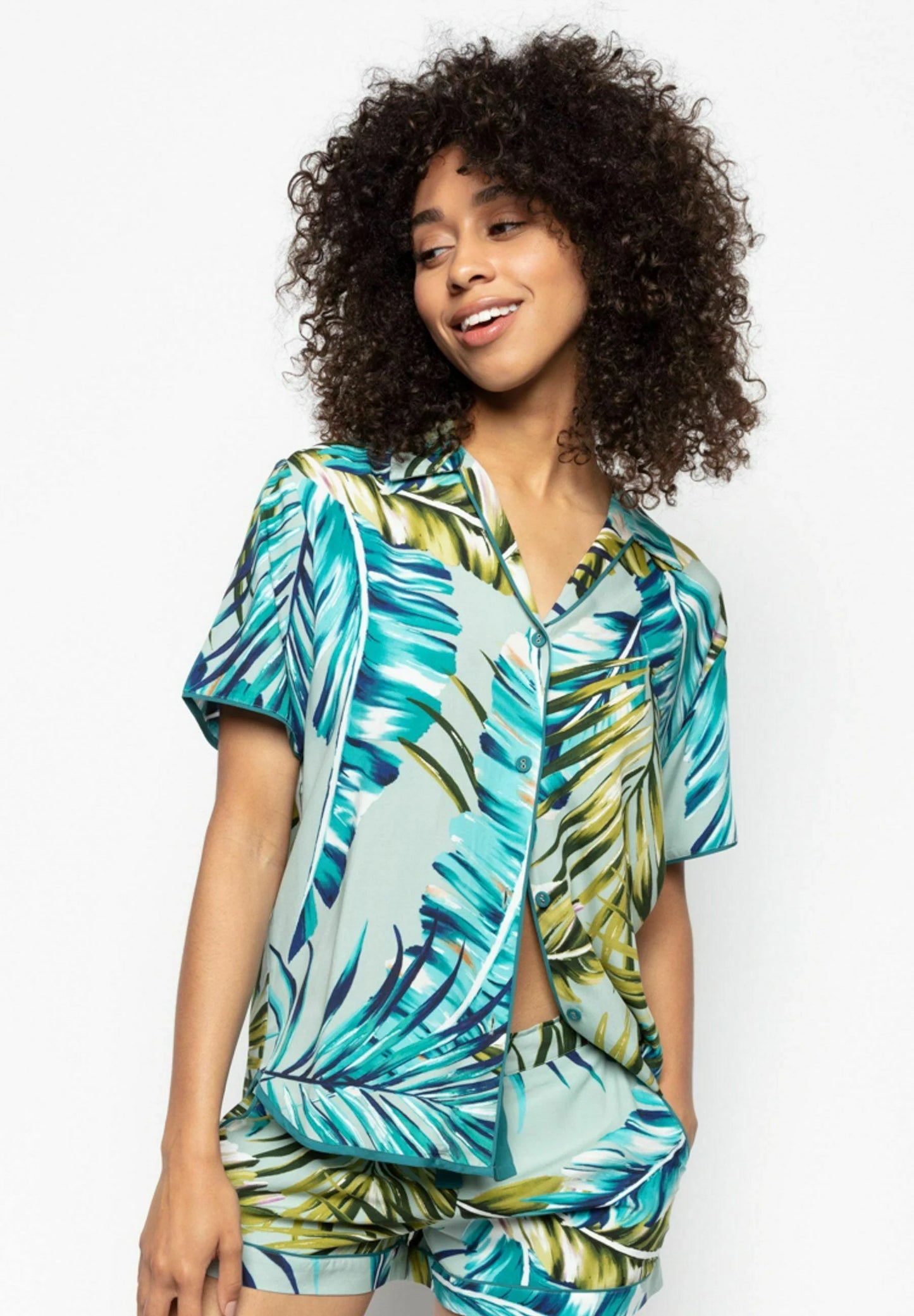 Eleanor Palm Leaf Print Top