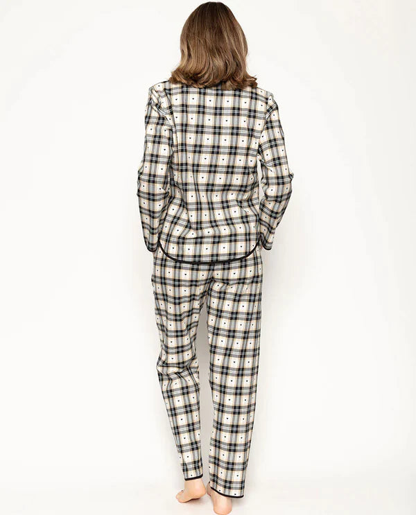 Beth  Heart Check Cotton Flannel Pyjama Set