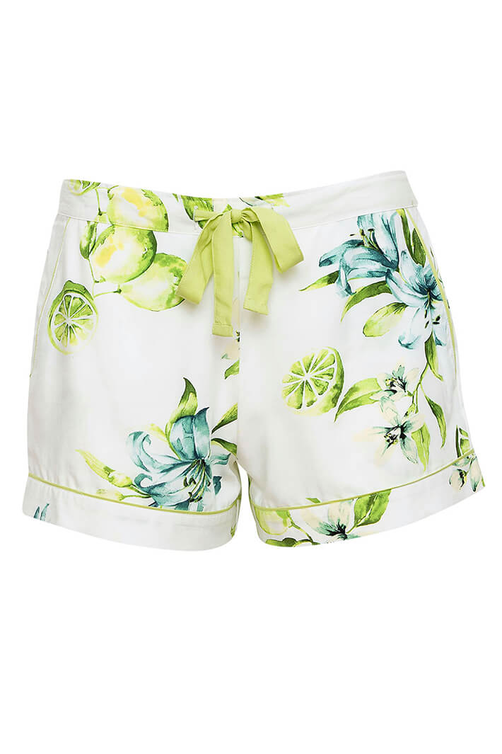 Gina Lime Print Pyjama Shorts #9151