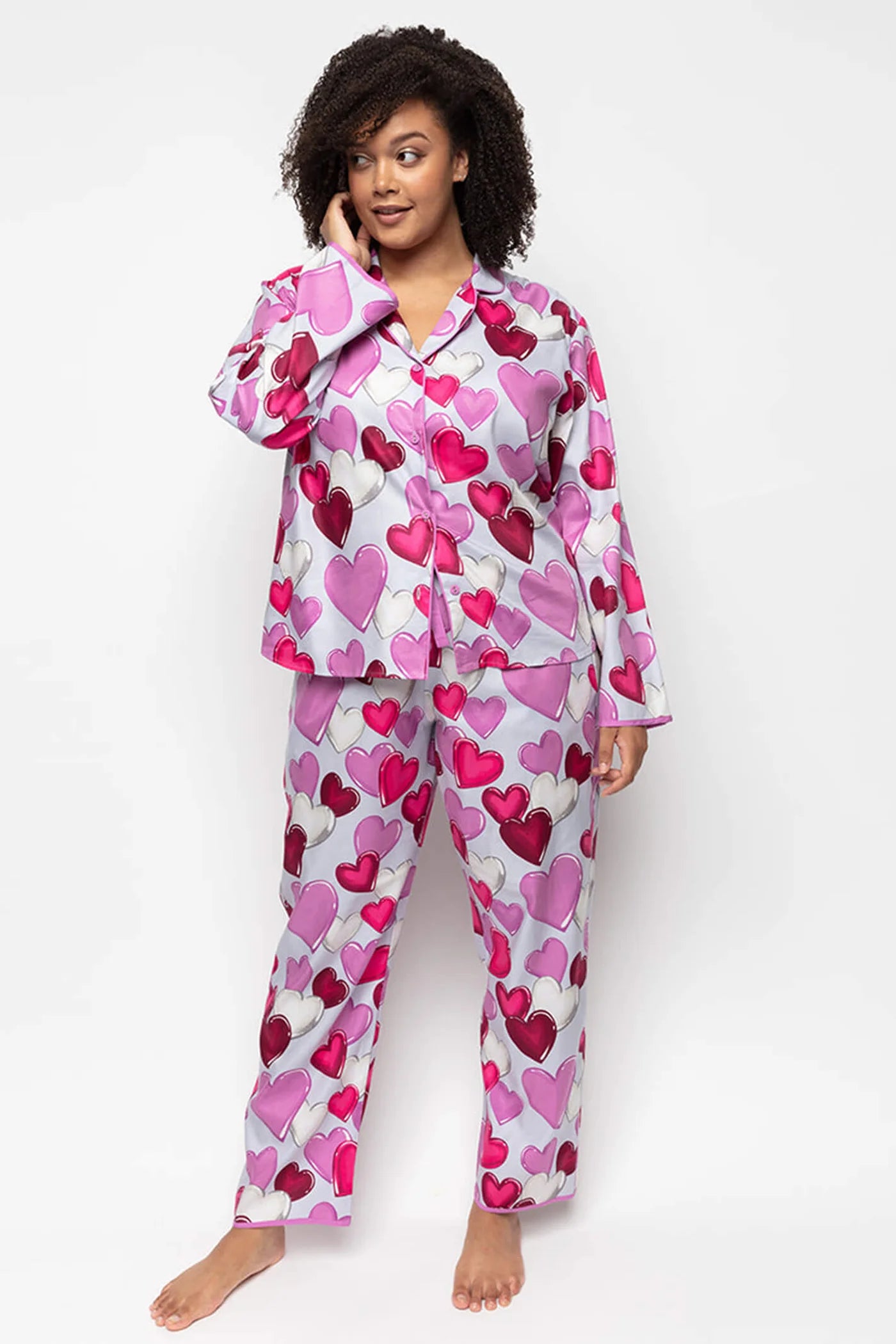 Viola Heart Print Pyjama Set