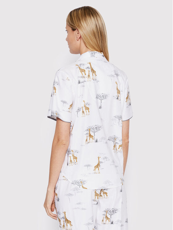 Carly Giraffe Print Pyjama Top