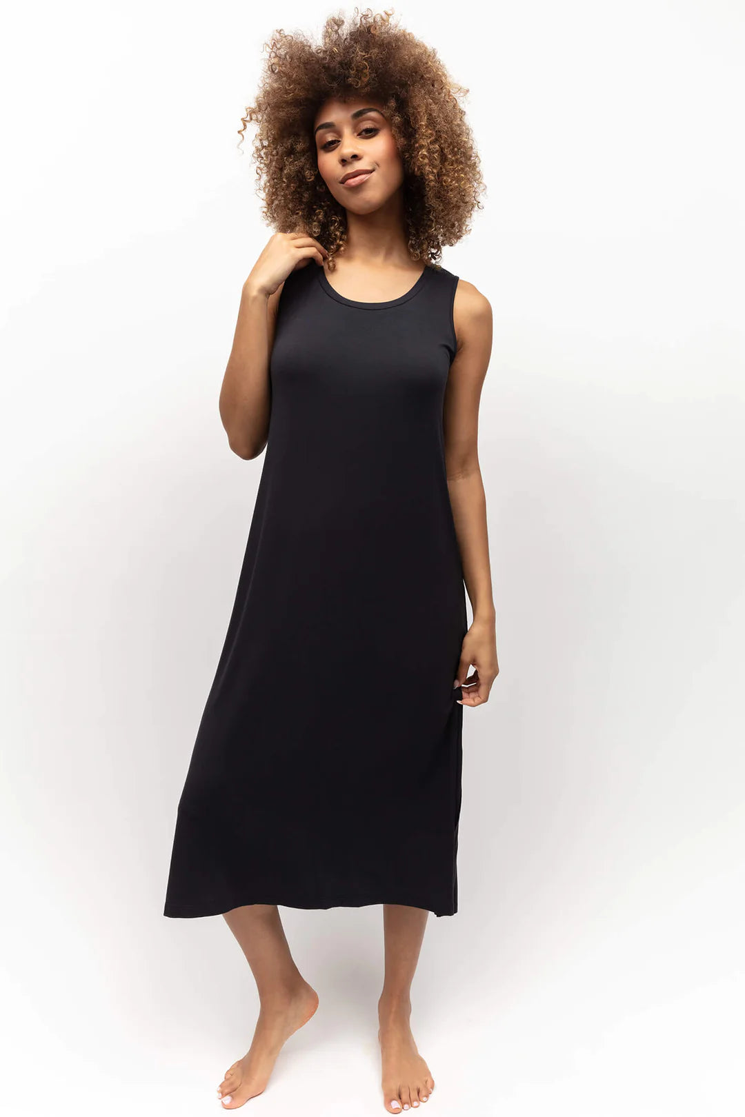 Nicole Charcoal Knit Long Nightdress 9939