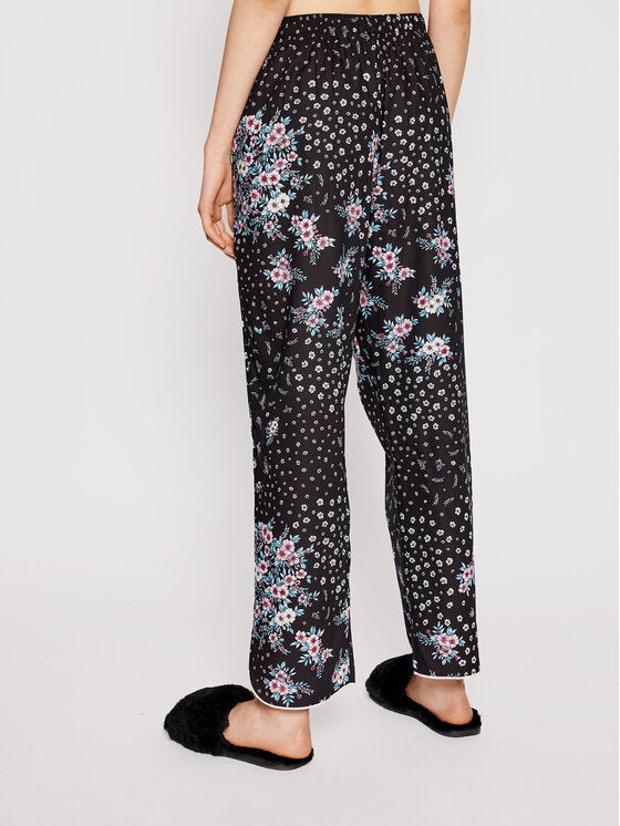 Hannah Black Ditsy Floral Cotton Pyjama Pant