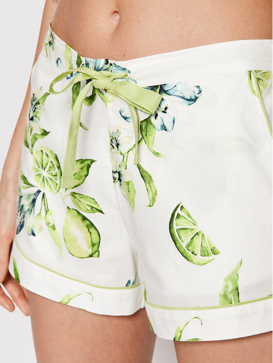 Gina Lime Print Pyjama Shorts #9151