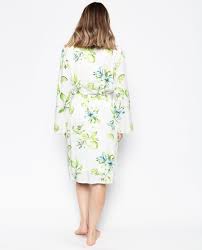 Gina Lime Print Short Robe