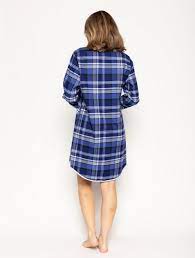 Riley Navy Check Flannel Nightshirt