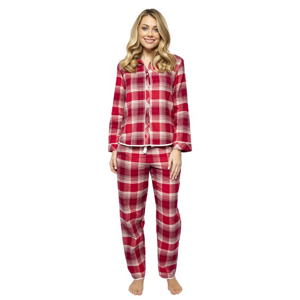 Megan Red Plaid Flannel Pyjama set 4606/4607