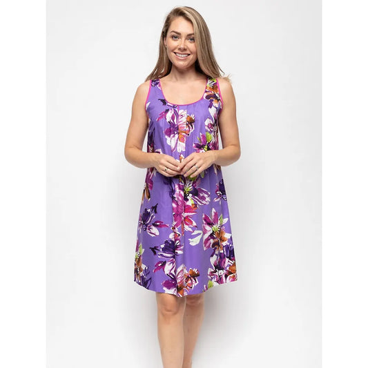 Fifi Lilac Floral Print Short Chemise