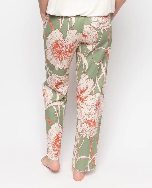 Sage Green Floral Print Pant