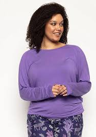 Hazel Purple Print Pant with Longsleeve Slouch Top PJ Set 9465/0484