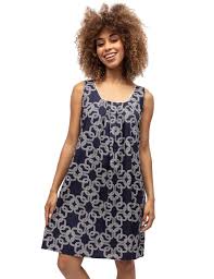 Avery Short Navy Print Nightdress 0079