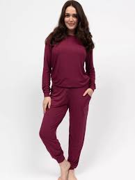 Yasmin Ox Blood Knit Jersey PJ Set 5087/5088