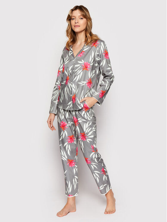 Mallory Grey floral Print Pyjama Set