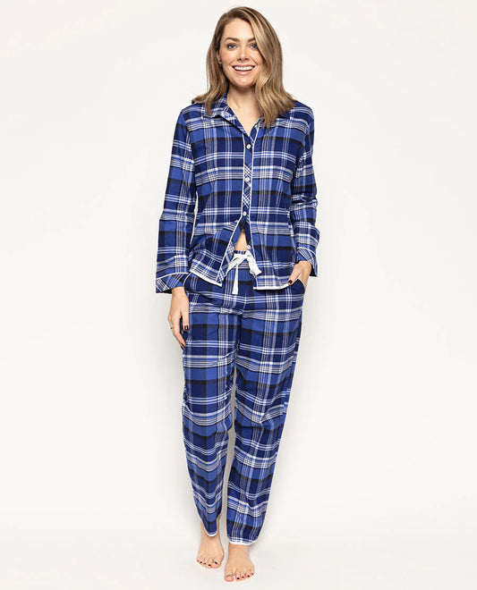 Riley Navy Check Flannel Pyjama Set