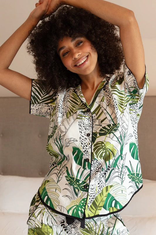 Tasmin Palm Leaf Print Pyjama Top