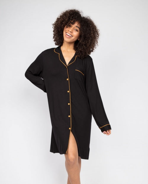 Annie Jersey Blk Nightshirt #9014